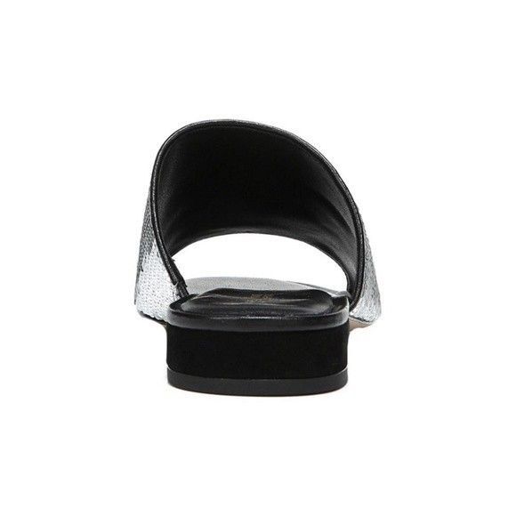 Diane Von Furstenberg Samassi Slide Dressy Sandal Silver Sequence Size 8 - Picture 3 of 4